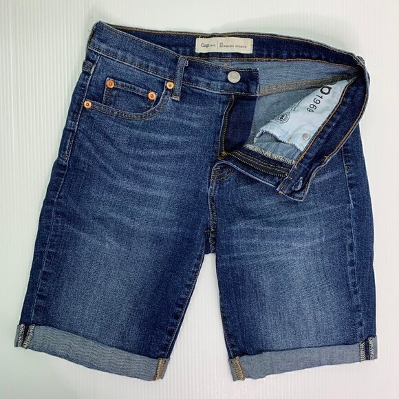 Gap 1969 Shorts Size 26 Blue Denim Bermuda Womens - Picture 3 of 5